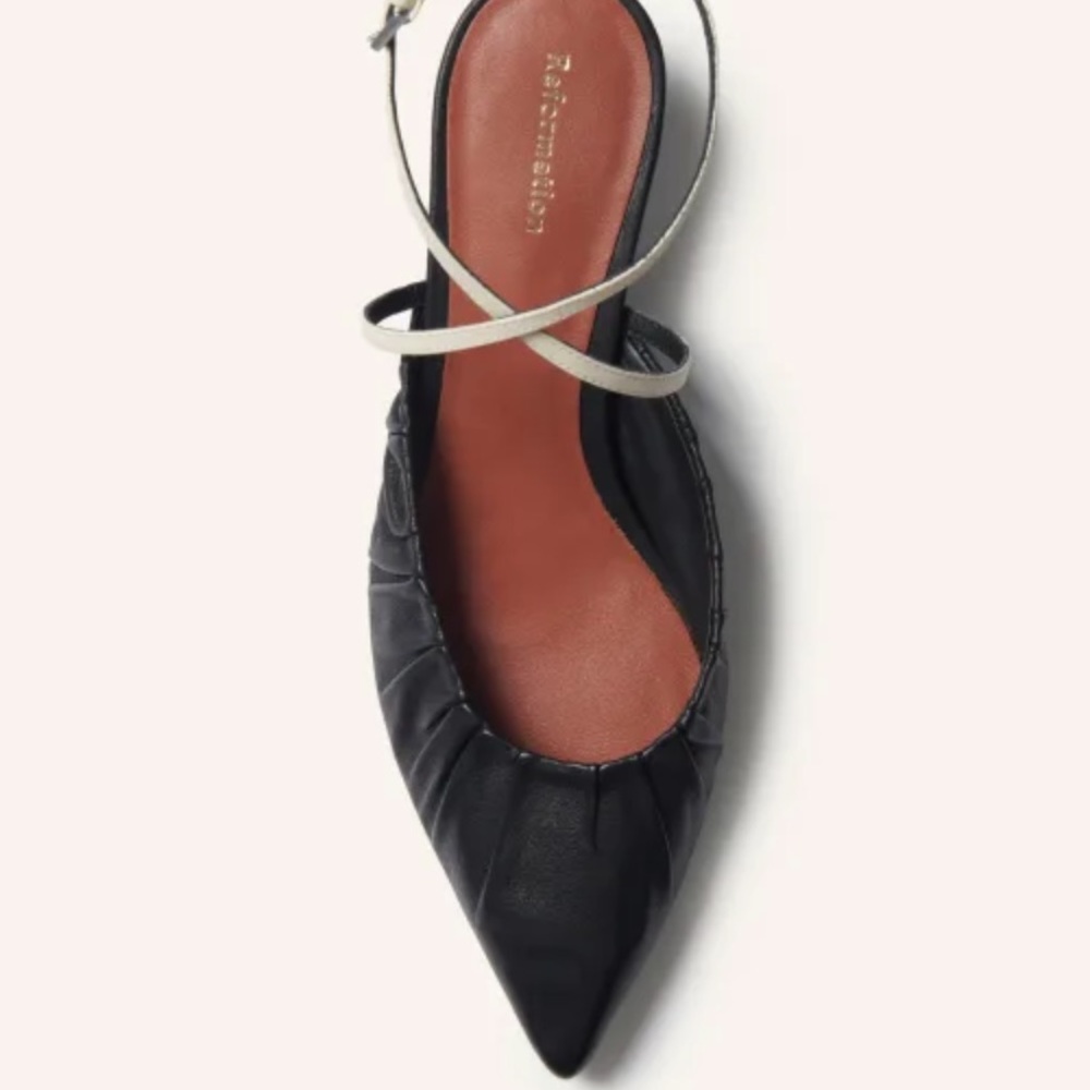 Reformation Sabrina Ankle Wrap Kitten Heel Mule 6.5 - Picture 3 of 5